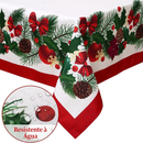 Toalha de Mesa Natalina Impermeável Retangular