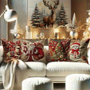 1pc, Christmas Old Man Elk Pillowcase, Christmas Party Decoration, Home Decoration, Bedding Decoration