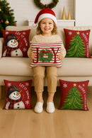 Kit 4 Capas de Almofada Natalinas 45x45cm