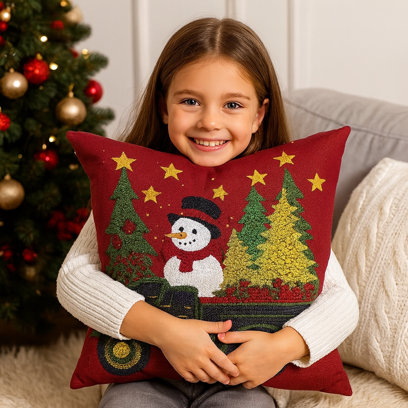 Capa de Almofada Decorativa Natalina (Peachskin)