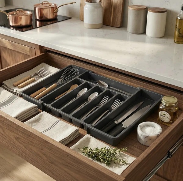 Organizador extensível para gavetas sempre organizadas