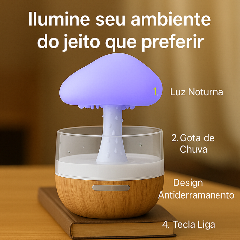 Umidificador nuvem de chuva colorida  aromatizador e luminária FRETE GRÁTIS