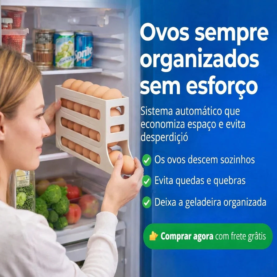 Porta-Ovos Automático Rolante para Geladeira