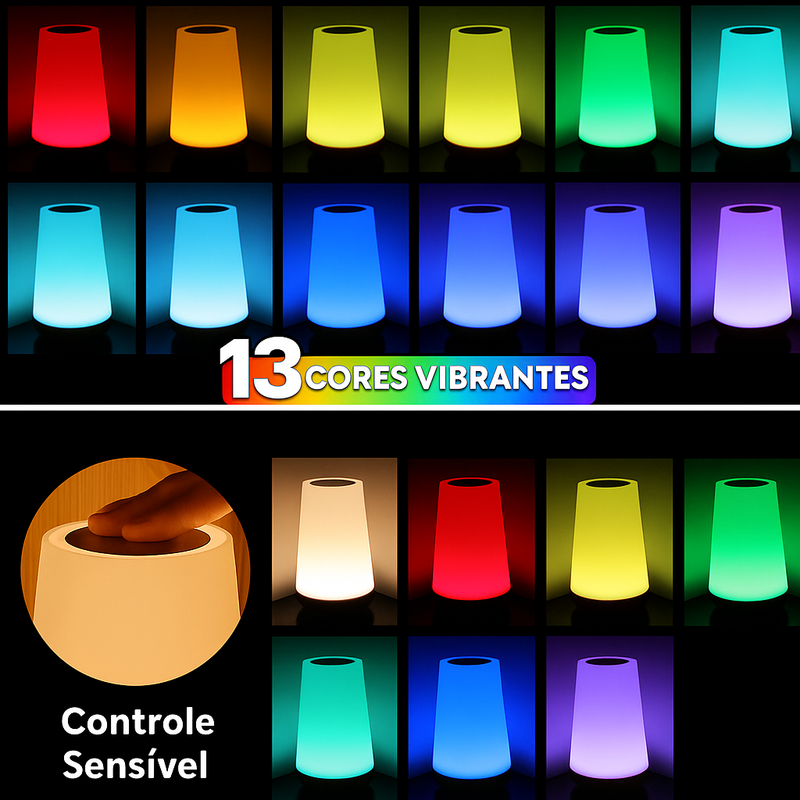 Luminária LED Multicolorida – Crie Ambientes Incríveis com 1 Toque -Frete Grátis