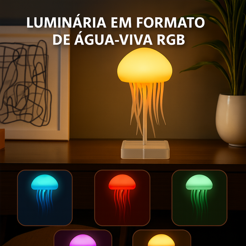 Luminária Água-Viva RGB – Decoração Relaxante |