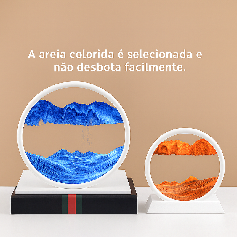 Ampulheta de Areia 3D – Relaxe, Decore e Surpreenda com Paisagens Vivas