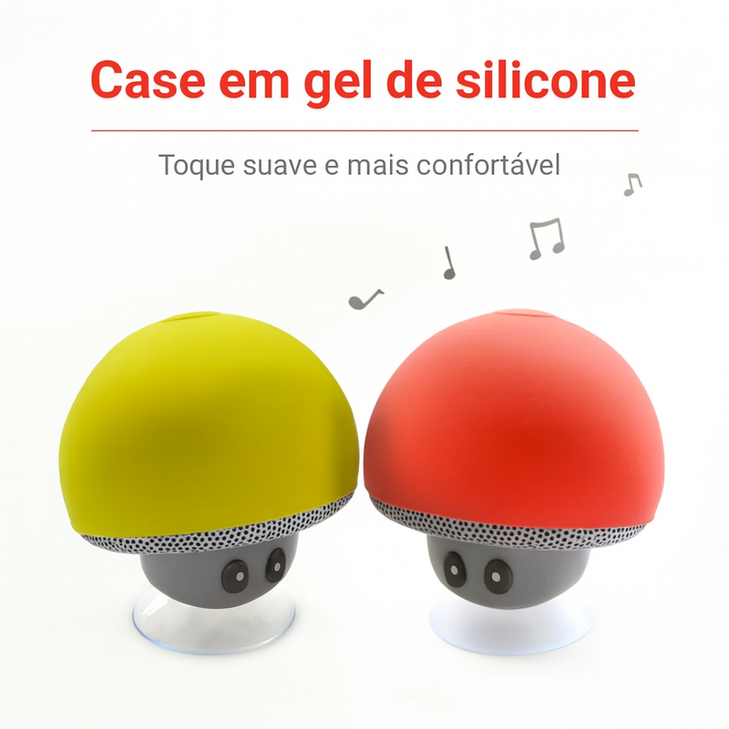 Mini Caixa de Som Bluetooth Cogumelo  portátil suporte ventosa