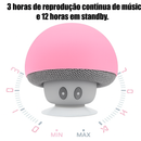 Mini Caixa de Som Bluetooth Cogumelo  portátil suporte ventosa