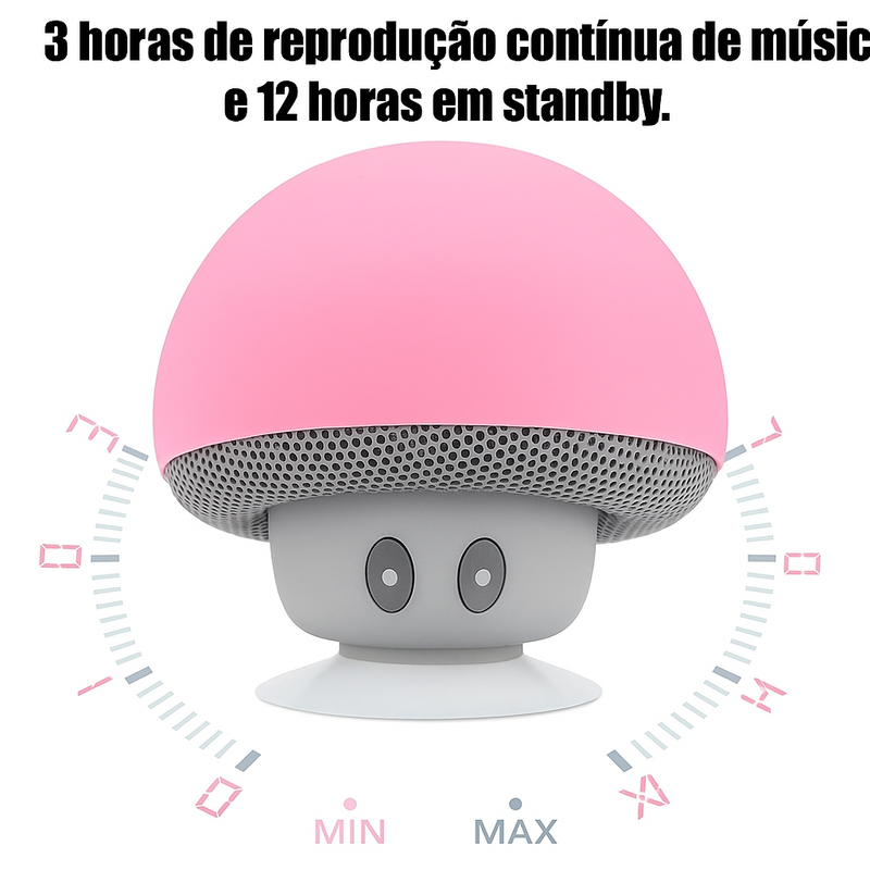Mini Caixa de Som Bluetooth Cogumelo  portátil suporte ventosa