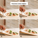 Pá de Pizza Deslizante Dobrável com Cabo de Madeira + Frete Grátis - Tododia Lar