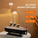 Titanic Ship Model  Air Humidifier 250ml Essential Oil DiffuserJellyfish Smoke Ring Spray Aroma Diffuser Night Light for Home