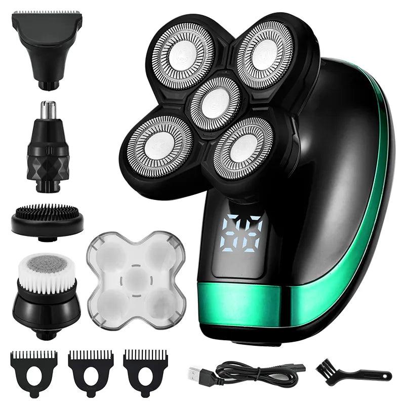Barbeador aparador elétrico 5 em 1 recarregável para homens à prova a'água Frete Grátis - Tododia Lar