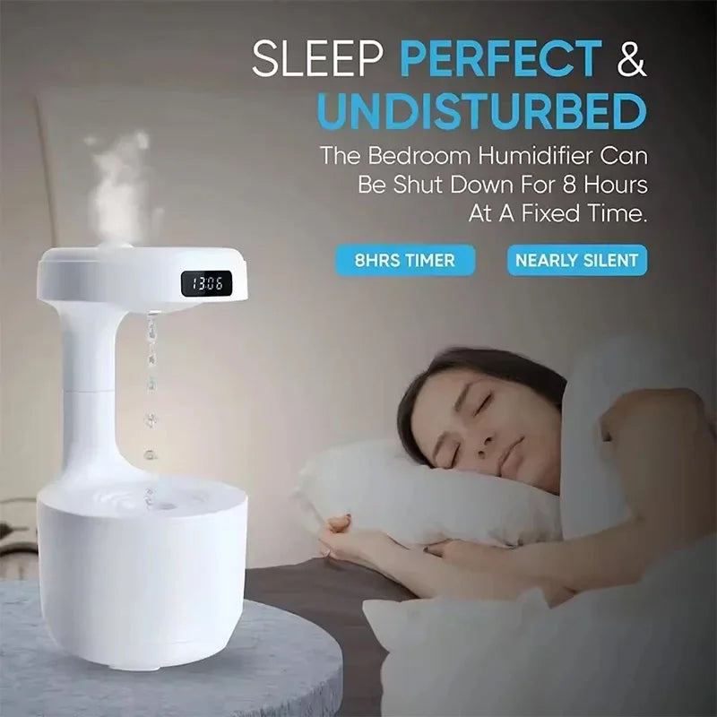 Anti-gravity Raindrop Night Light Desktop air Humidifier Bedroom Aroma Diffuser Essential Oil Diffuser Ultrasonic