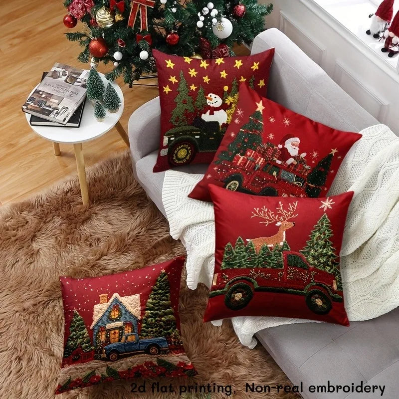 Capa de Almofada Decorativa Natalina (Peachskin)