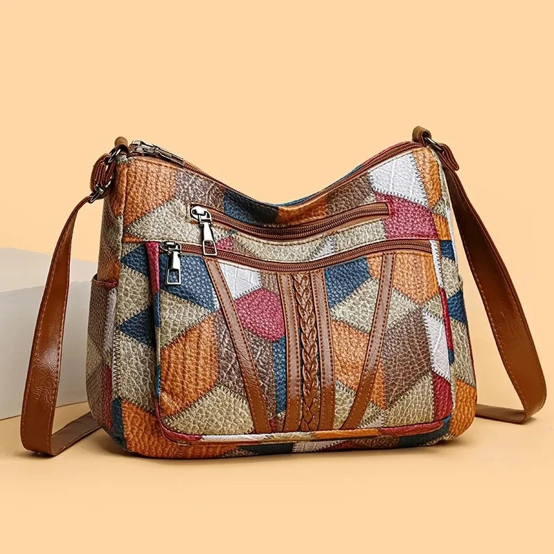 Bolsa Colorida Estampada em Couro Ecológico FRETE GRÀTIS