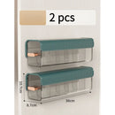 Wall-mounted laundry organizer with compartments, retractable