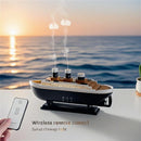 Titanic Ship Model  Air Humidifier 250ml Essential Oil DiffuserJellyfish Smoke Ring Spray Aroma Diffuser Night Light for Home