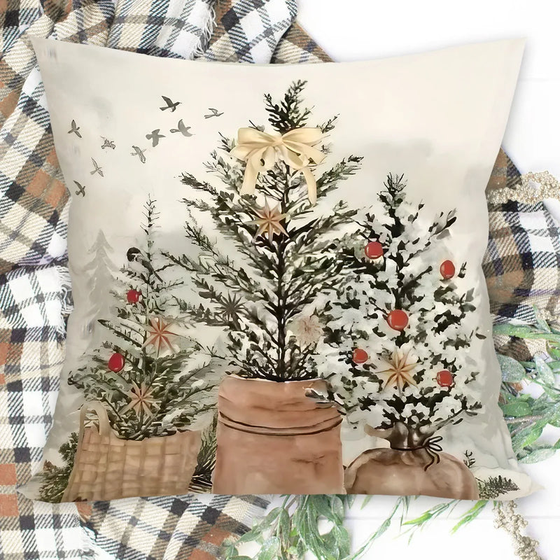 Kit 4 Capas de Almofada Rústicas Natalinas – Frete Grátis