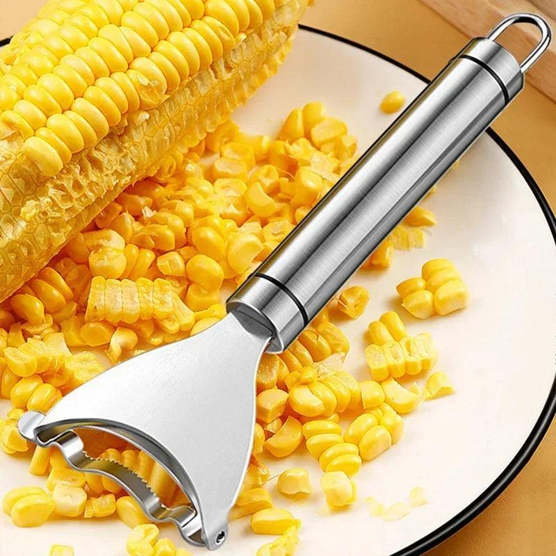 New Stainless Steel Corn Peeler Household Manual Corn Thresher Cob Shaver Planer Stripper Cutter Kitchen Fruit Vegetable Tools - Tododia Lar