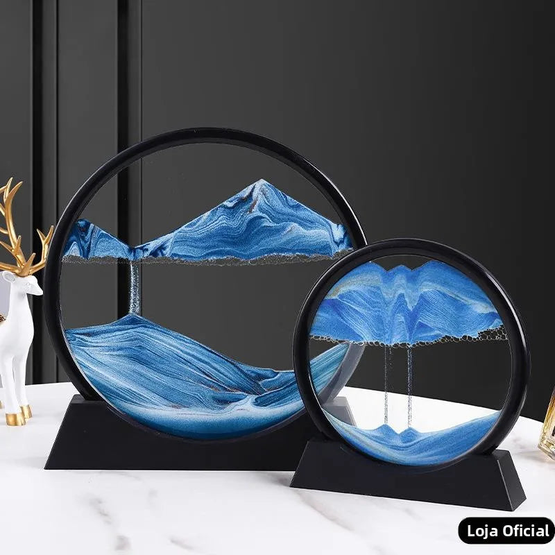 Ampulheta de Areia 3D – Relaxe, Decore e Surpreenda com Paisagens Vivas