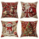 1pc, Christmas Old Man Elk Pillowcase, Christmas Party Decoration, Home Decoration, Bedding Decoration