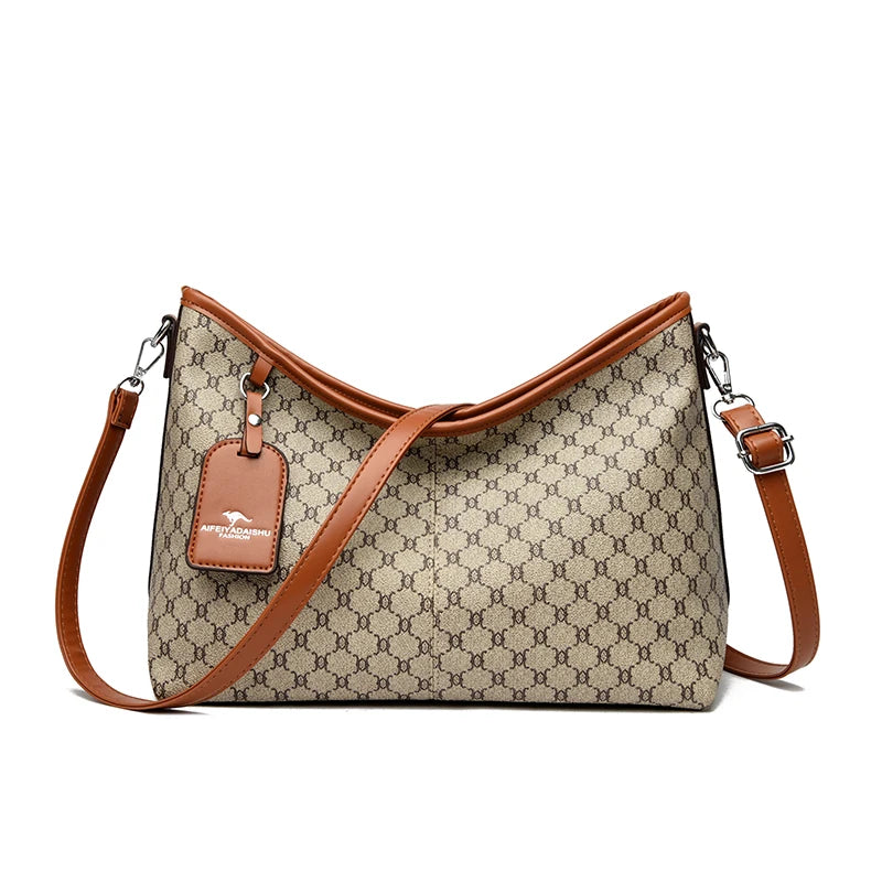 Bolsa Amymang  Feminina Retrô com Alça Superior Couro Sintético