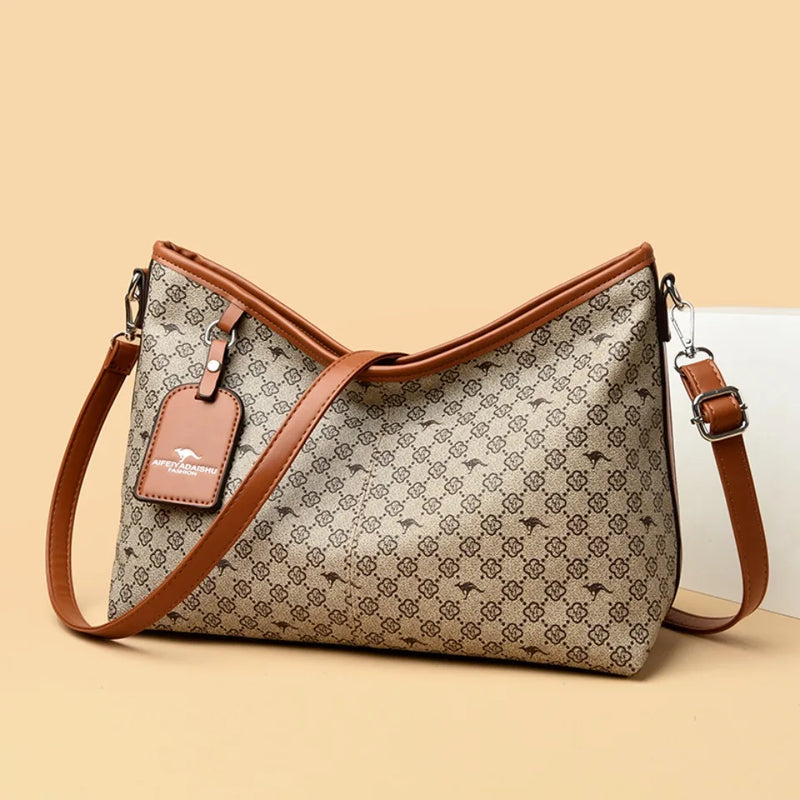 Bolsa Amymang  Feminina Retrô com Alça Superior Couro Sintético
