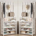 Clothes Hanger Multi-Layer Shoe Rack Doorway DIY Hat And Shoes Shelf Simple Floor-Standing Living Room Organizer Storage Racks