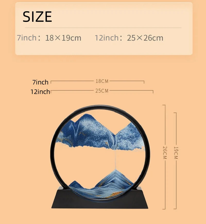 Ampulheta 3D Hipnótica – Elegância e Relaxamento