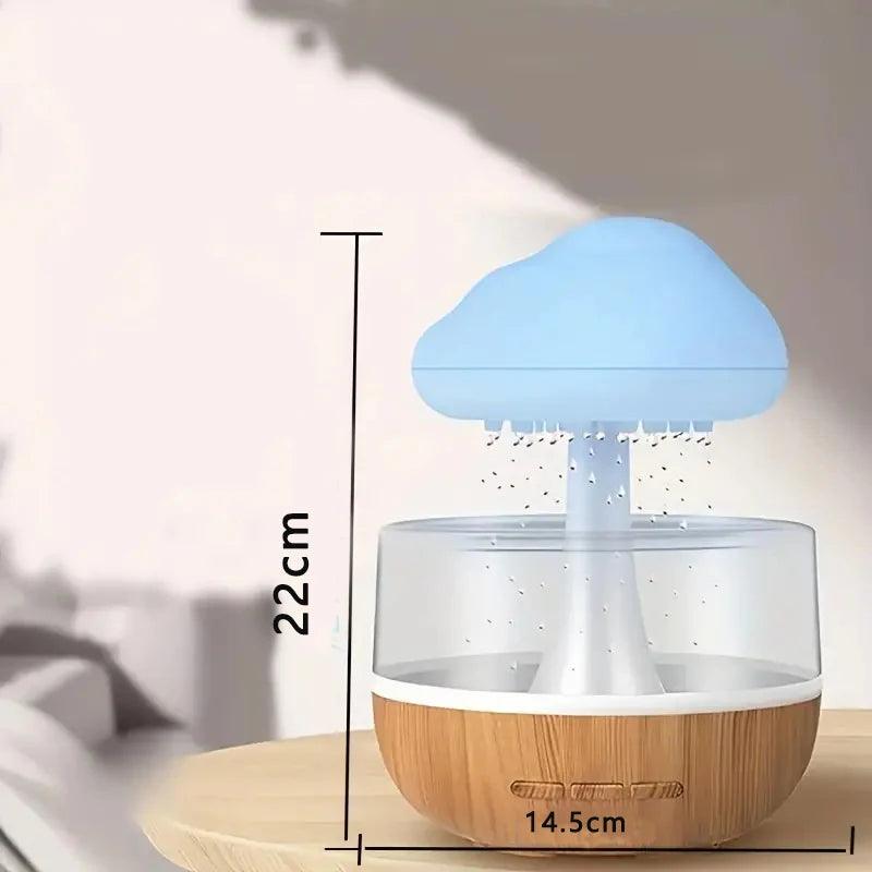 Rain cloud humidifier rain colorful mushroom cloud raindrop atmosphere lamp night light essential oil small aromatherapy machine - Tododia Lar