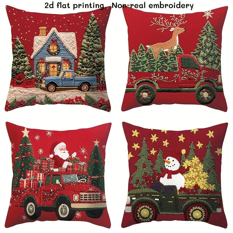 Capa de Almofada Decorativa Natalina (Peachskin)