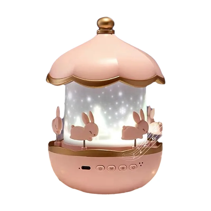 Luz Noturna Estelar Kawaii | Projetor Infantil com Unicórnios e Música Relaxante