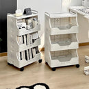 Household Bookshelf Multi-layer Wheeled Floor-standing Storage Rack Book Storage Shelf Simple Movable Student Bookcase Trolley