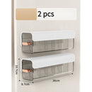 Wall-mounted laundry organizer with compartments, retractable