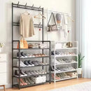Shoe and Hat Rack 5 Layer sHousehold Multifunctional Shoes Racks Floor Standing Dormitory Floor Standing Sneaker Coat Cabinet