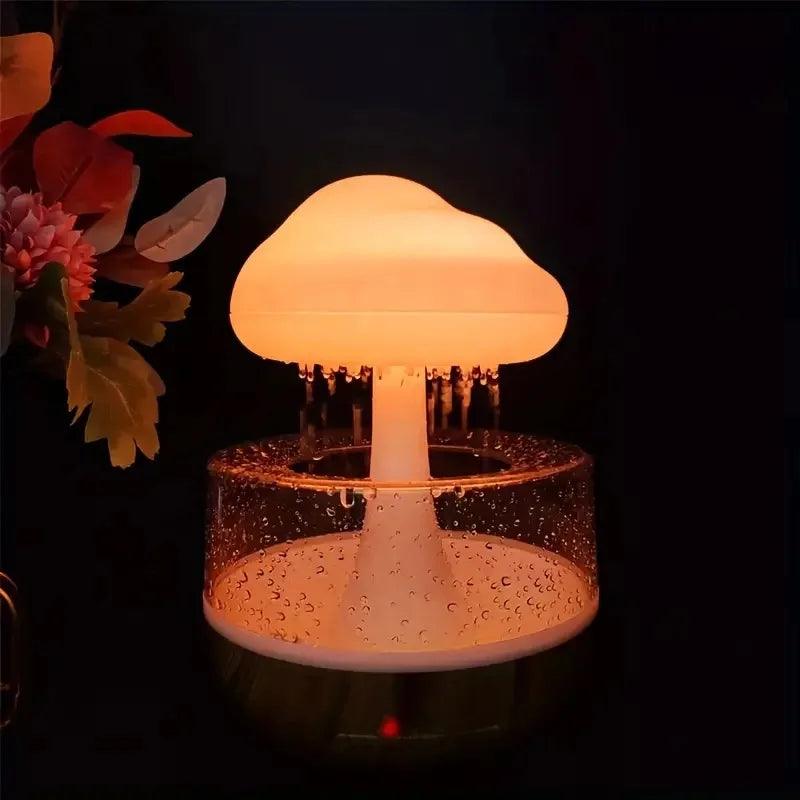 Rain cloud humidifier rain colorful mushroom cloud raindrop atmosphere lamp night light essential oil small aromatherapy machine - Tododia Lar