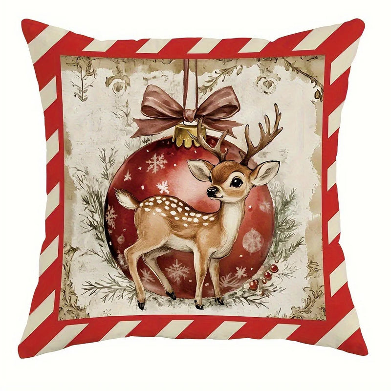 Fronhas Natalinas Decorativas Papai Noel e Cervo