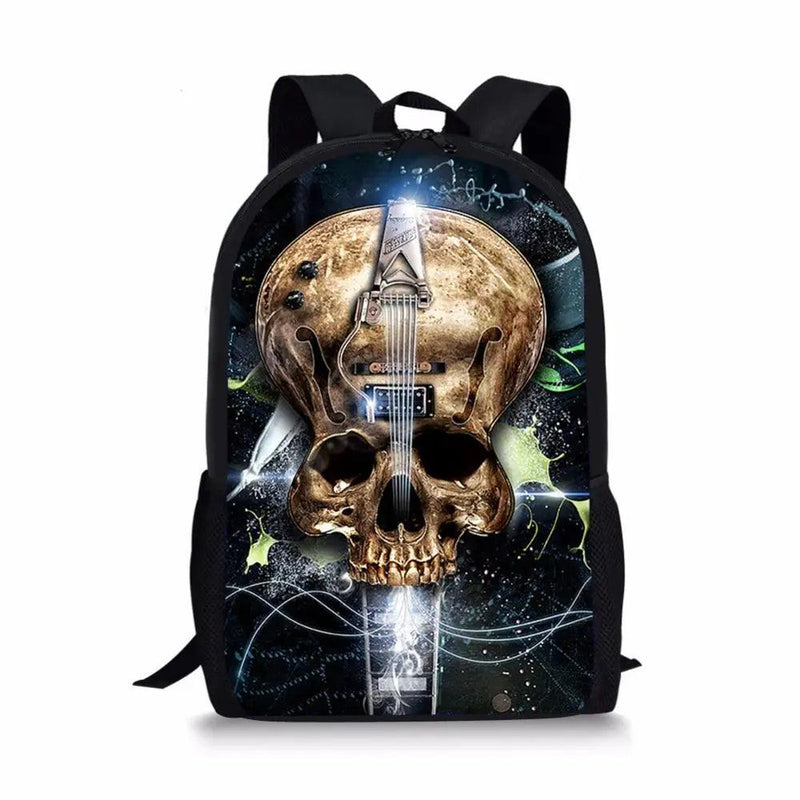 Mochila Escolar Rock Roll Caveira Frete Grátis - Tododia Lar