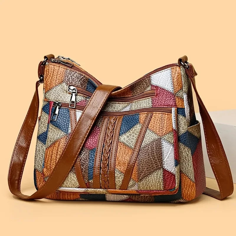 Bolsa Colorida Estampada em Couro Ecológico FRETE GRÀTIS