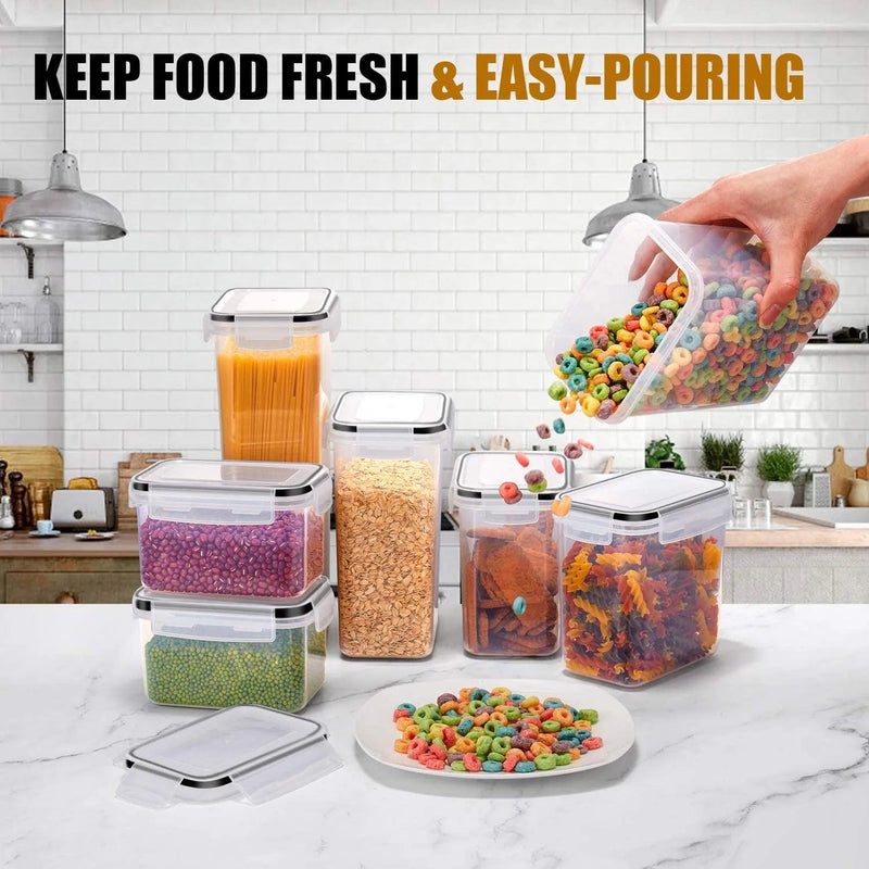 Conjunto de 7 Potes Recipientes de Alimentos para Cozinha - Tododia Lar