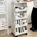Household Bookshelf Multi-layer Wheeled Floor-standing Storage Rack Book Storage Shelf Simple Movable Student Bookcase Trolley