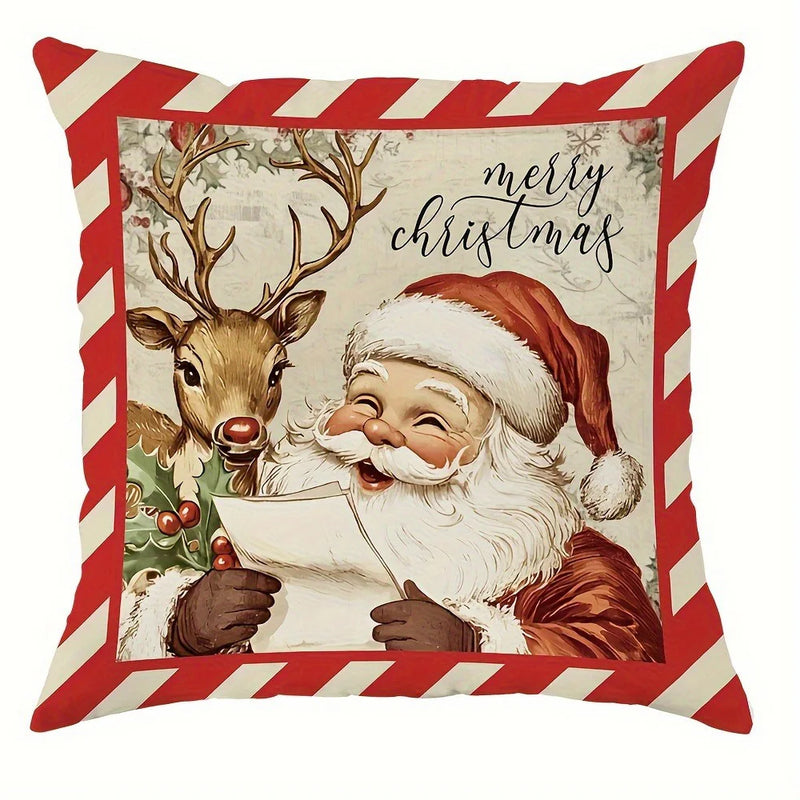 Fronhas Natalinas Decorativas Papai Noel e Cervo