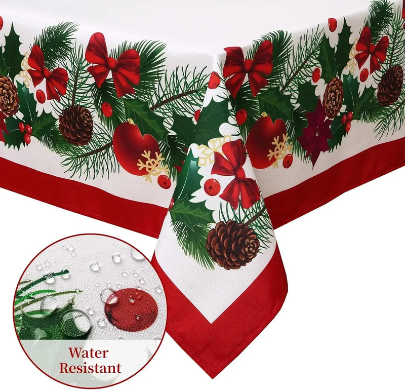 Toalha de Mesa Natalina Impermeável Retangular