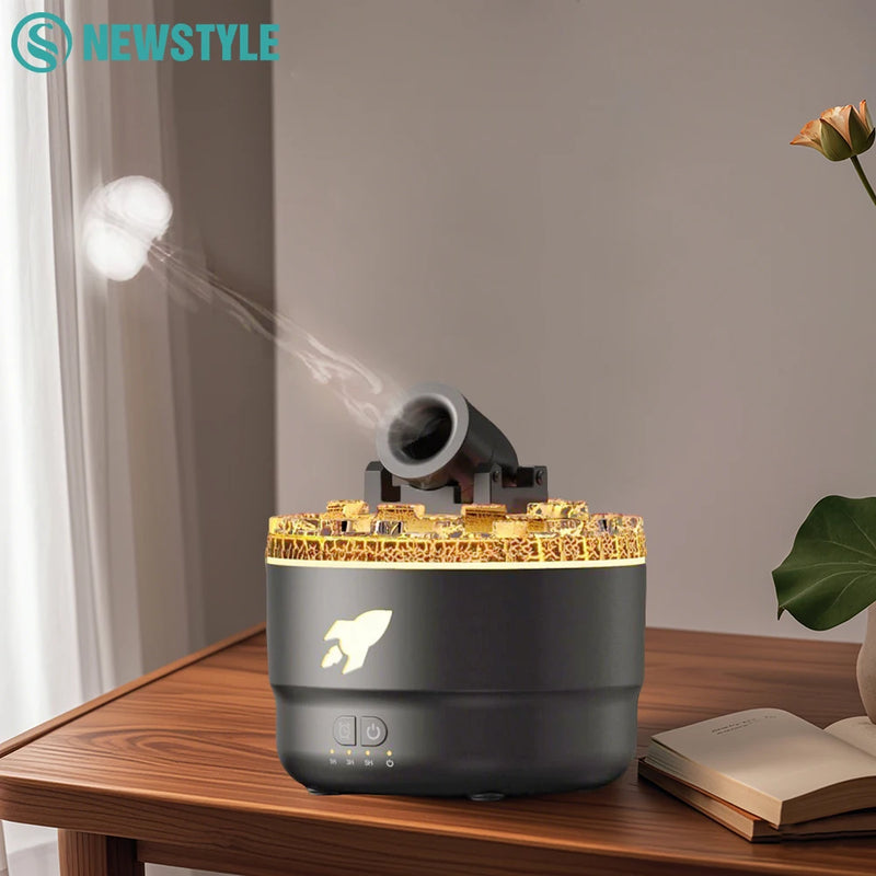 Ultrasound Air Humidifier Cannon Titanic Ship Retro Train Jellyfish Spray Essential Oil Aromatherpy Diffuser 7Colour Night Light