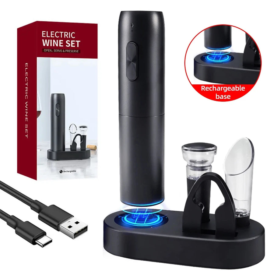 Abridor de Vinho Elétrico Recarregável USB