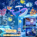 Luz Noturna Estelar Kawaii | Projetor Infantil com Unicórnios e Música Relaxante