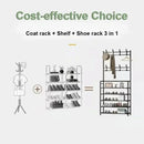Shoe and Hat Rack 5 Layer sHousehold Multifunctional Shoes Racks Floor Standing Dormitory Floor Standing Sneaker Coat Cabinet