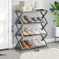 4-Layer Simple Shoe Rack Trapezoidal Shoes Organizer Space Saving Living Room Multifunctional Assembly Shoe Rack Home Supplies