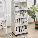 Household Bookshelf Multi-layer Wheeled Floor-standing Storage Rack Book Storage Shelf Simple Movable Student Bookcase Trolley
