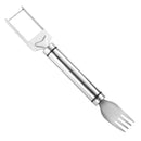 Garfo 2 em 1 em aço inox para corte e consumo de melancia